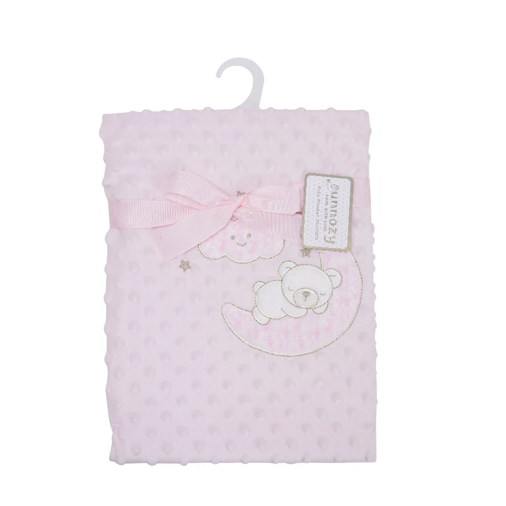 

Baby Blankets Super Soft Fleece Minky with Dotted for Newborn Boy Girl 75*100cm Infant Quilt Swaddling Wrap