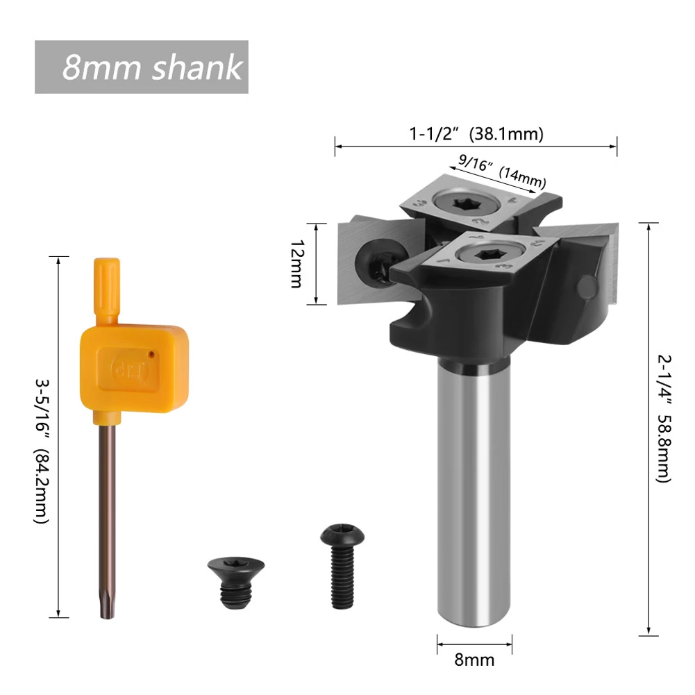 8mm/12mm/1/2" Shank Router Bit With Milling Cutter Cemented Carbide Woodworking Bit Insert-Style Spoilboard Indexable Drill
8mm/12mm/1/2" Shank Router Bit With Milling Cutter Cemented Carbide Woodworking Bit Insert-Style Spoilboard Indexable Drill
