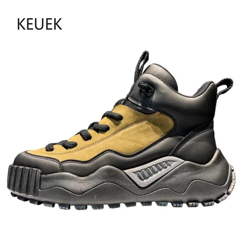 New Design Thick Sole High Top Shoes Men High End Outdoor Sneakers Youth Breathable Work Genuine Leather Casual Shoes Flats 5C
New Design Thick Sole High Top Shoes Men High End Outdoor Sneakers Youth Breathable Work Genuine Leather Casual Shoes Flats 5C