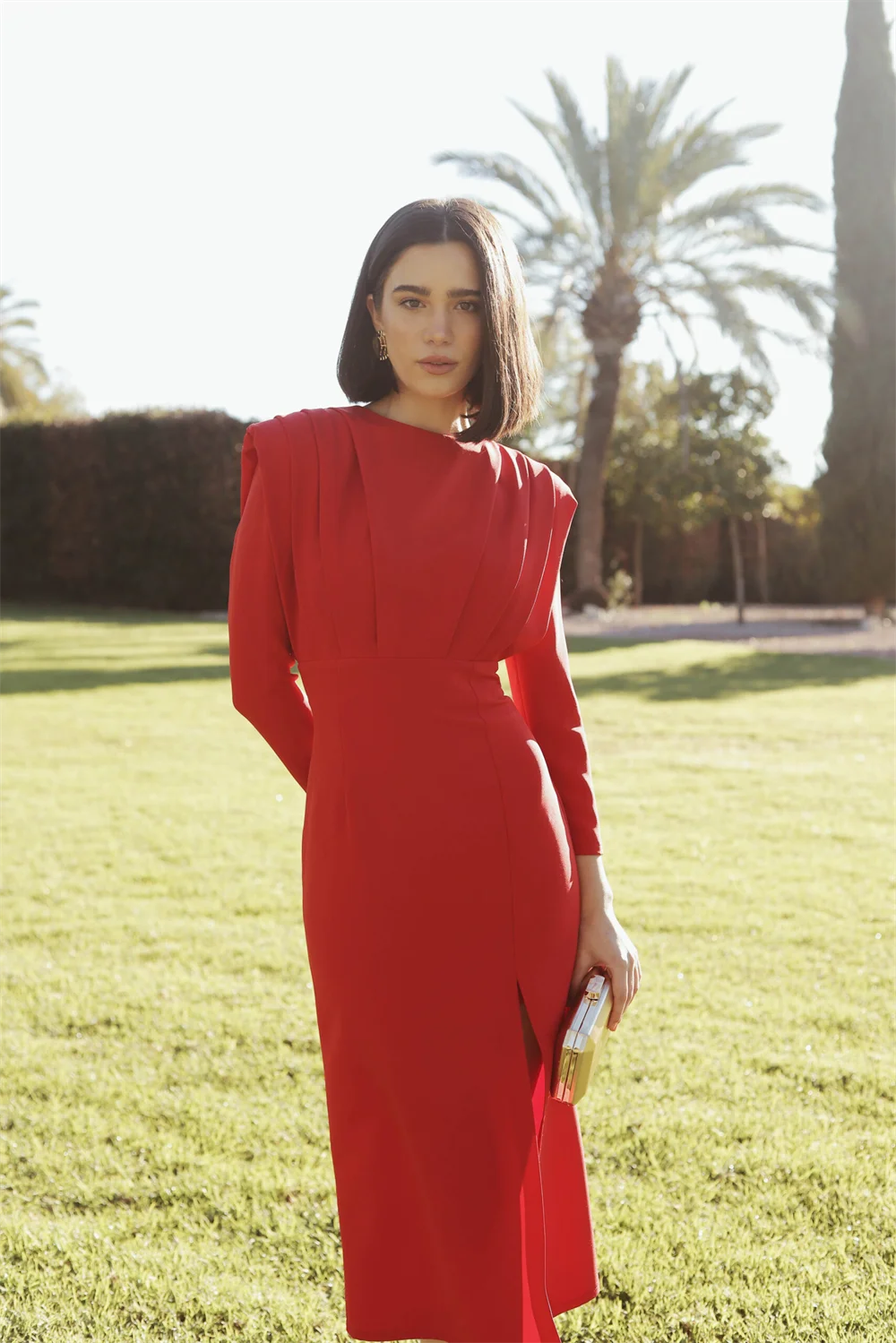 Elegent High Neckline Ruffles Wrapped Hip Dress Elegant Luxury Off Shoulder Party Evening Dresses Women robe de soirée luxe élég
Elegent High Neckline Ruffles Wrapped Hip Dress Elegant Luxury Off Shoulder Party Evening Dresses Women robe de soirée luxe élég