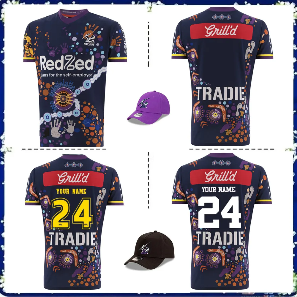 

2024 Melbourne Storm Mens Indigenous Rugby Jersey 2024/25 MELBOURNE STORM HOME ANZAC HERITAGE JERSEY size S--5XL