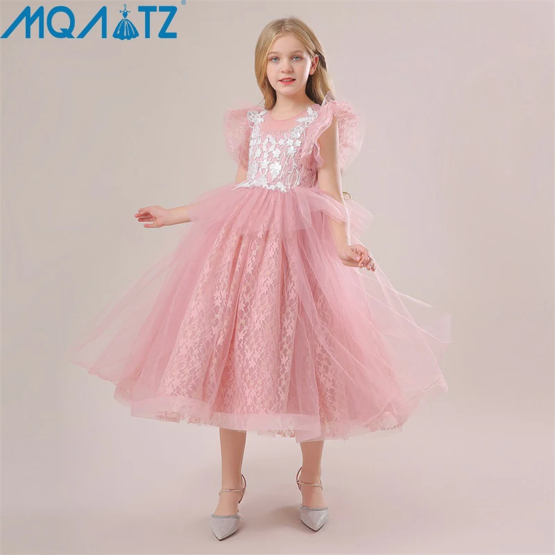 

MQATZ Flower Girls Summer Dress Long Gown Baby Clothes Children Princess Birthday Party Prom Host Wedding Bridesmaid Vestidos