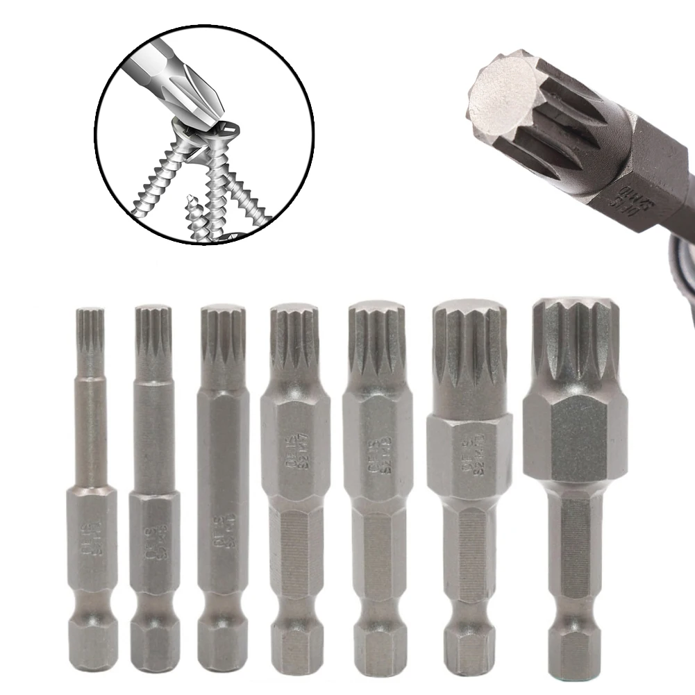 

1pc 12 Point Torx Screwdriver Bit/4'' Hex Shank 50mm Magnetic Electric Screwdriver Bit M4 M5 M6 M7 M8 M10 M12