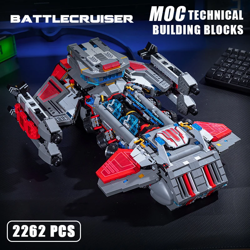 

Game Technical Starcraftes War Battlecruiser Model MOC Building Blocks Terran Spaceship Military Unit Bricks Toys for kids Gifts