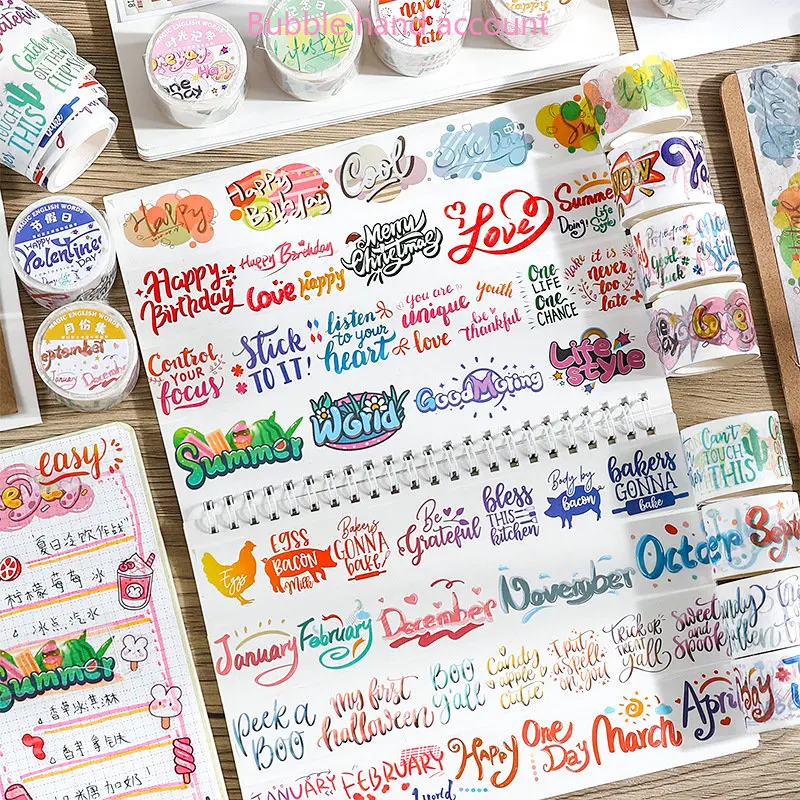 English Words series ledger diy tape cute text tape out of type stickers and paper material paper collage
English Words series ledger diy tape cute text tape out of type stickers and paper material paper collage