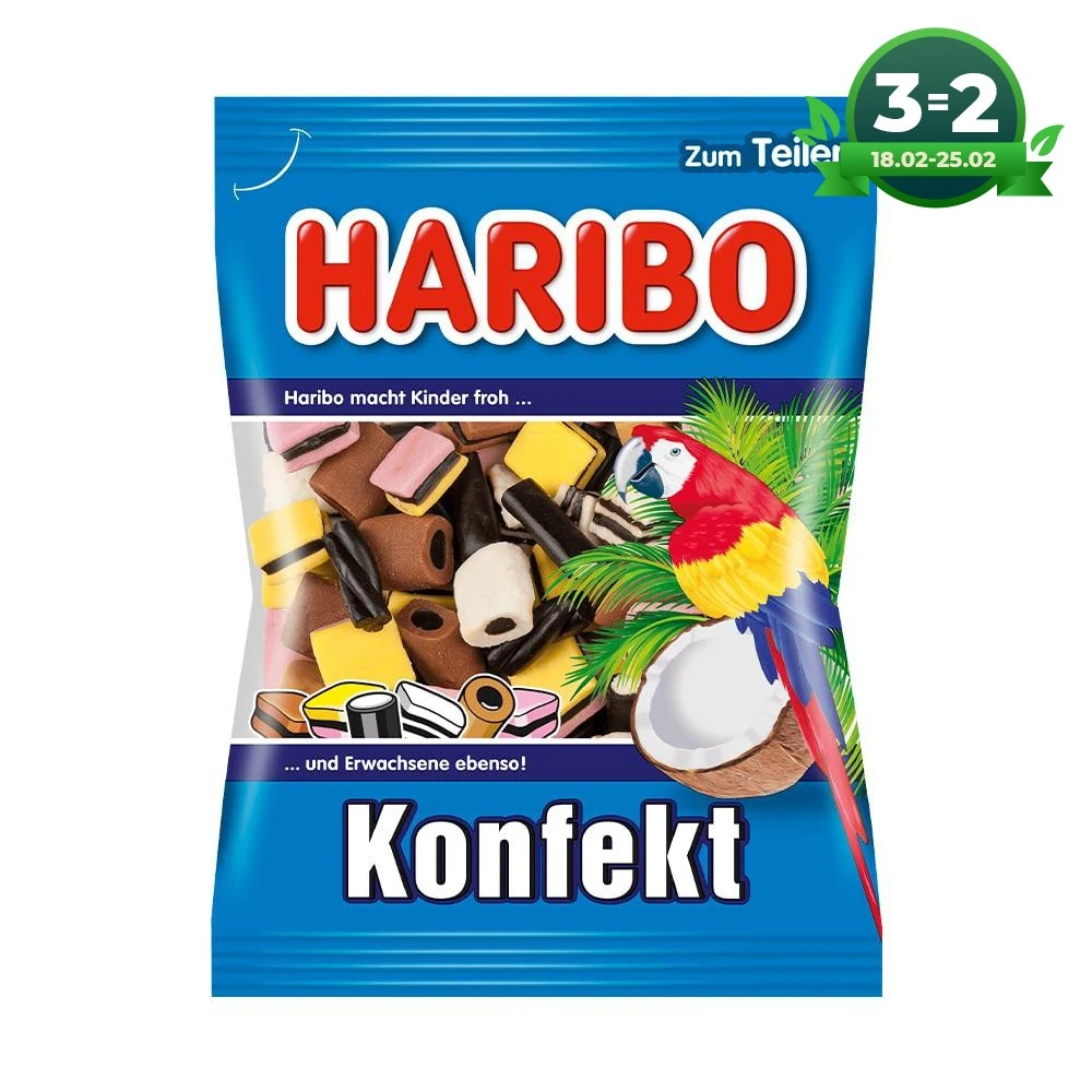 Конфеты жевательные Haribo Konfekt c лакрицей и какао Германия 200 г | Продукты