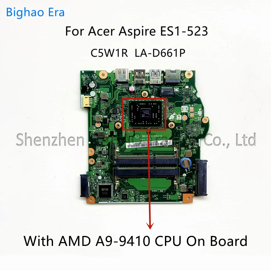 NBGGT11001 NB.GGT11.001 для Acer Aspire ES1-523 материнская плата для ноутбука с процессором A9-9410 DDR3L C5W1R LA-D661P 100% полностью протестирована
NBGGT11001 NB.GGT11.001 для Acer Aspire ES1-523 материнская плата для ноутбука с процессором A9-9410 DDR3L C5W1R LA-D661P 100% полностью протестирована