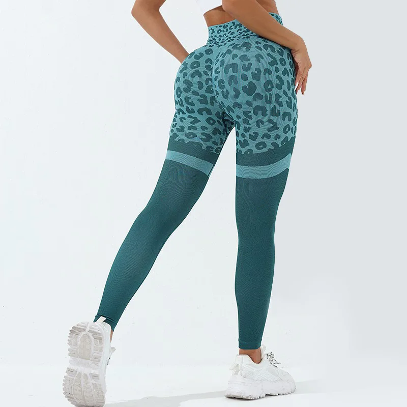 

Women's Tight Pants Leopard Pattern Peach Hip Fitness Pants Women's Outwear Sports High Waist Tight Lifting Hip Yoga Pants Autum