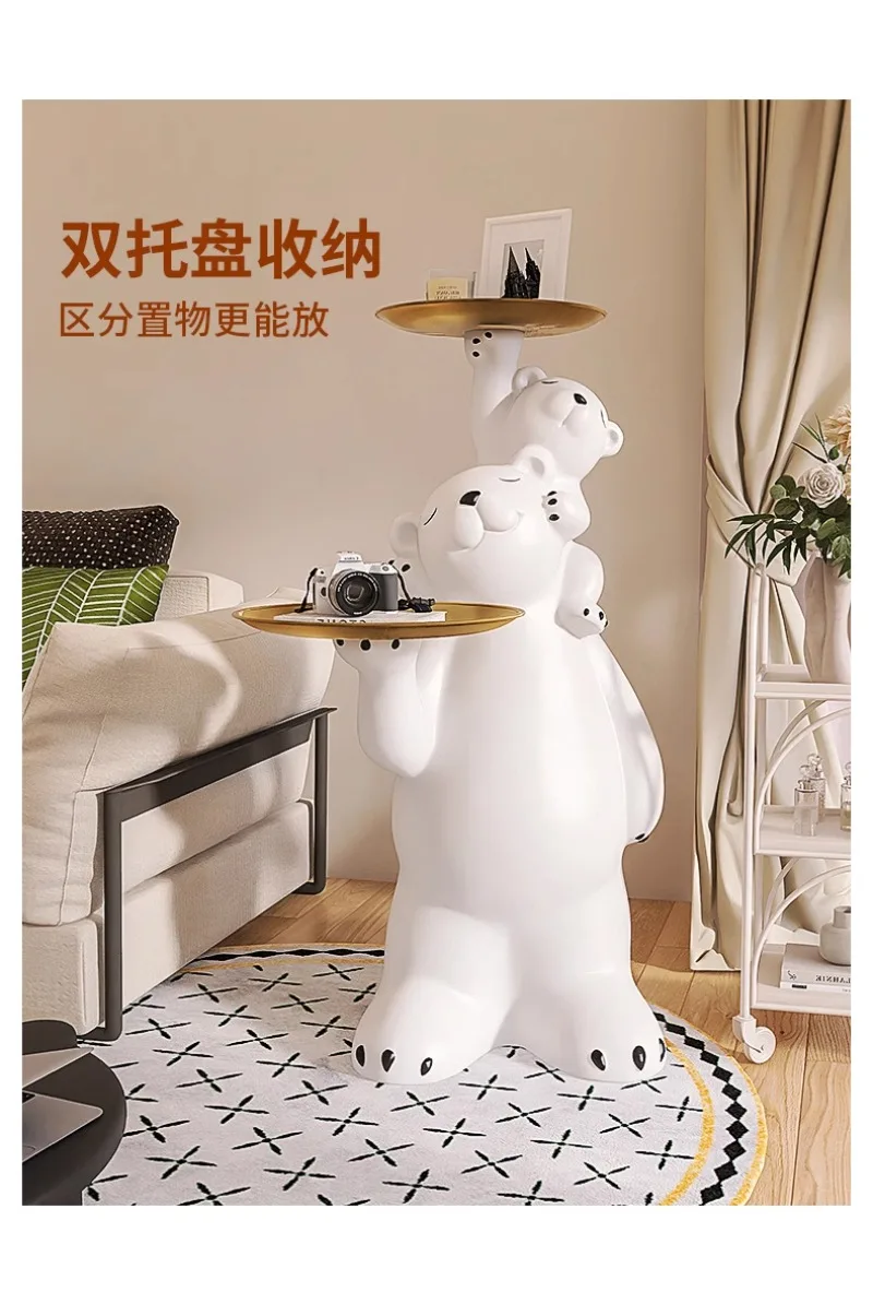 Trendy Fun Ins Style Tray Polar Bear Living Room Large Floor Standing Ornaments Home Decorations Illumination Statue Trendy Fun Ins Style Tray Polar Bear Living Room Large Floor Standing Ornaments Home Decorations Illumination Statue