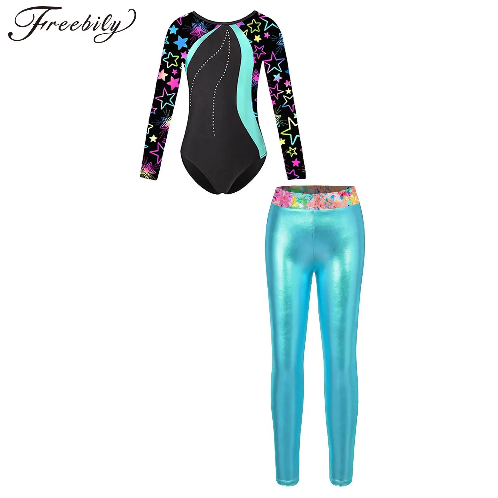 Kids Girls Ballet Dance Gymnastic Leotard and Leggings Sleeveless/Long Sleeves Skating Dancing Bodysuit Performance Dancewear
Kids Girls Ballet Dance Gymnastic Leotard and Leggings Sleeveless/Long Sleeves Skating Dancing Bodysuit Performance Dancewear