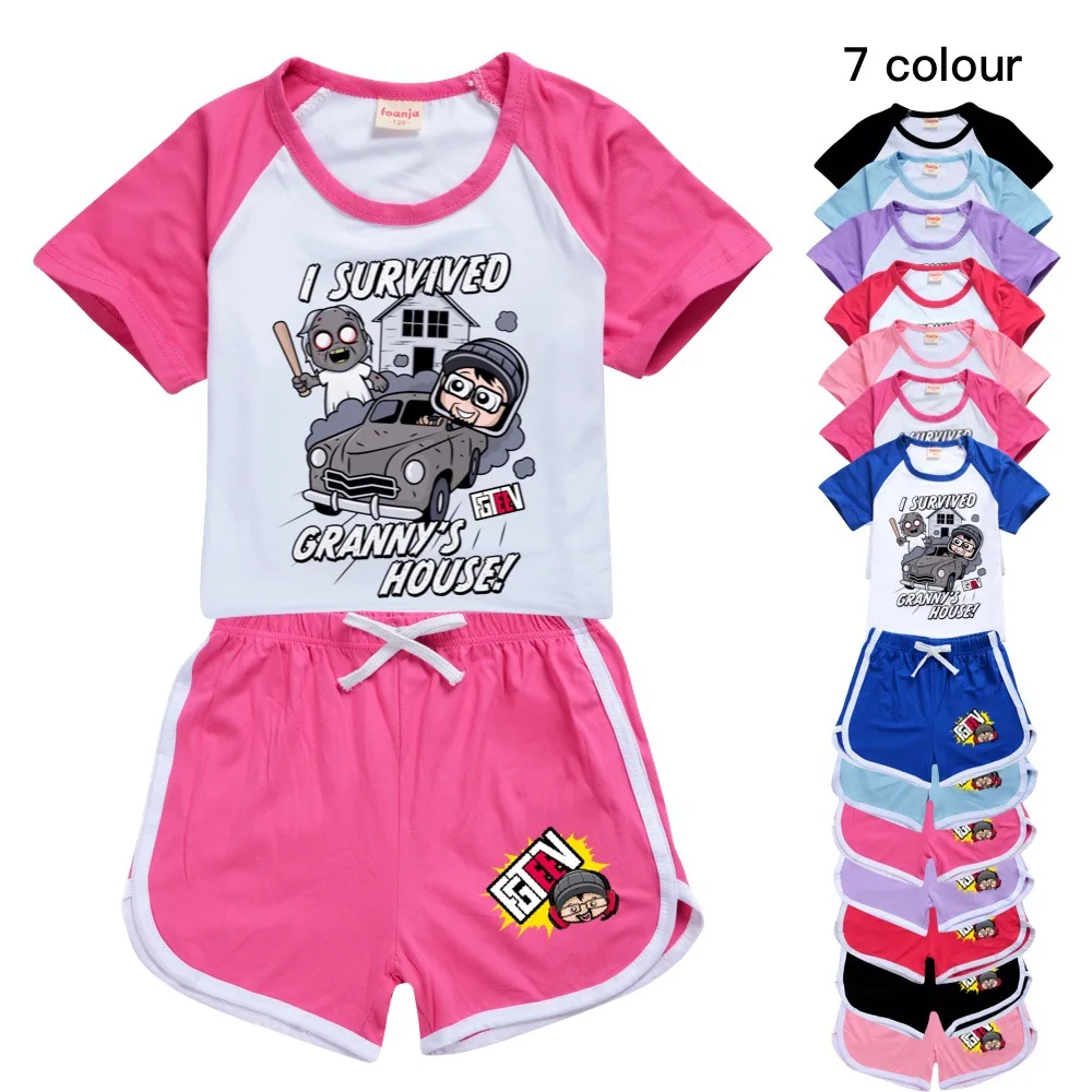 

Boys Girls Summer Clothing Sets Fgteev 3D Kids Sports T Shirt +Pants 2-piece Suits Baby Clothing Comfortable Outfits Pyjamas