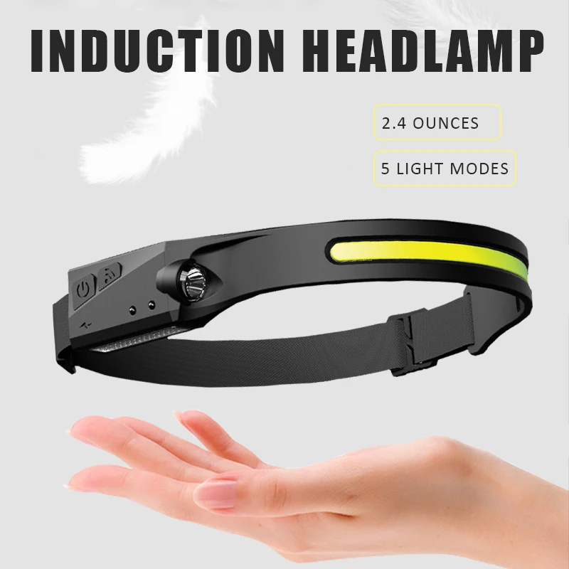 Induction Headlamp COB Head Lamp USB Rechargable Head Torch Waterproof Flashlight Outdoor Running Camping Fishing Lantern
Induction Headlamp COB Head Lamp USB Rechargable Head Torch Waterproof Flashlight Outdoor Running Camping Fishing Lantern