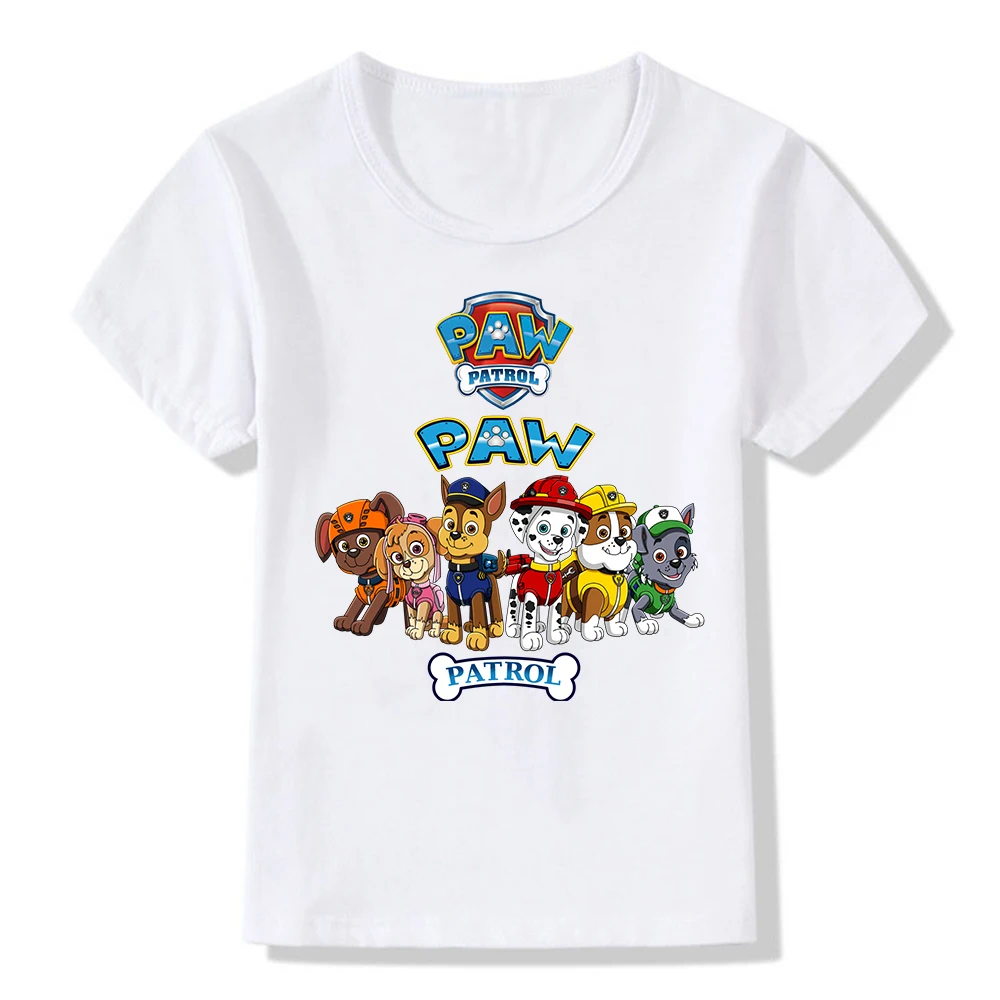 New Paw Patrol Puppy Dog Children's T Shirt Kawaii Cartoon Harajuku Funny Top Kids Boys Girl T-shirt Fashion Casual Clothes Tees |