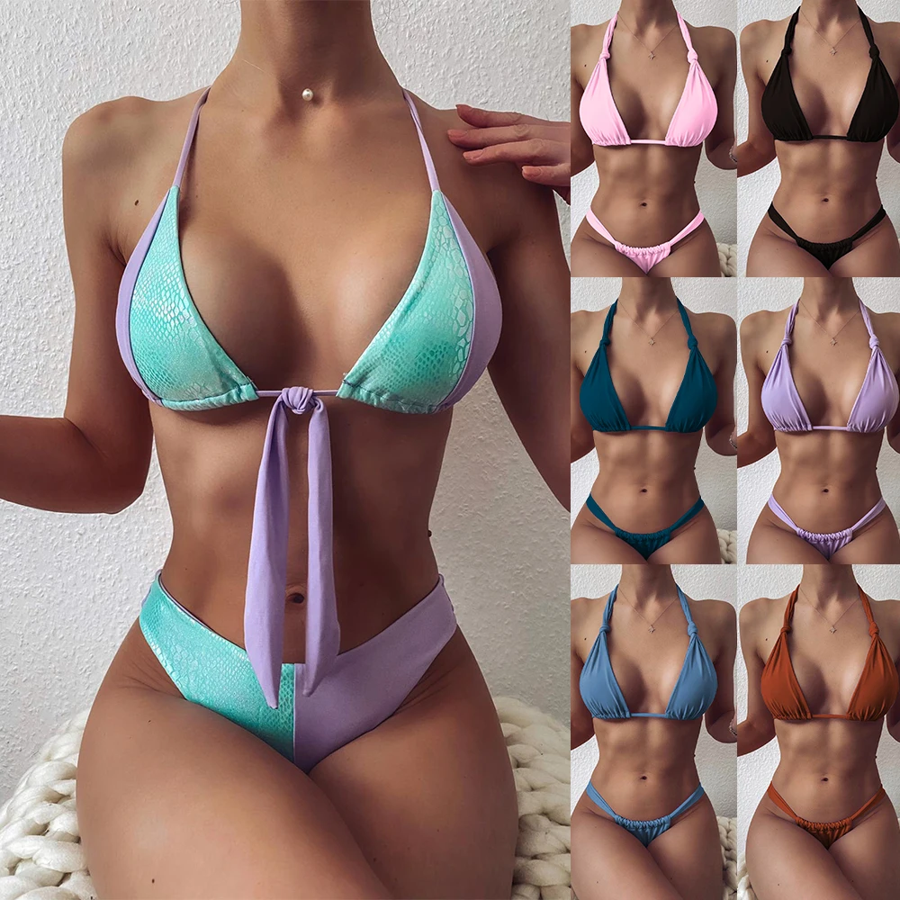 Women's Bikini Swimsuit Sexy Bikini European And American Women Split Beachwear Summer Spa Beach Surf Sport Solid Color Retro
Women's Bikini Swimsuit Sexy Bikini European And American Women Split Beachwear Summer Spa Beach Surf Sport Solid Color Retro