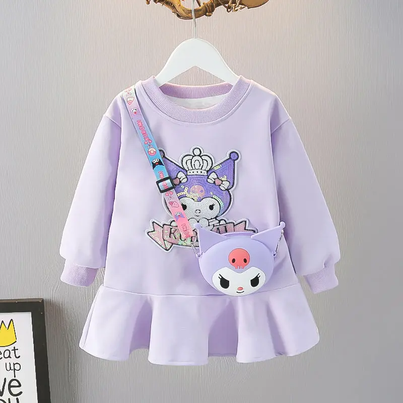 Sanrio Kuromi Kawaii Anime Autumn Winter Children Fleecing Hoodie Dress Cute Cartoon Warm Long-Sleeved Dresses Gifts for Girls
Sanrio Kuromi Kawaii Anime Autumn Winter Children Fleecing Hoodie Dress Cute Cartoon Warm Long-Sleeved Dresses Gifts for Girls
