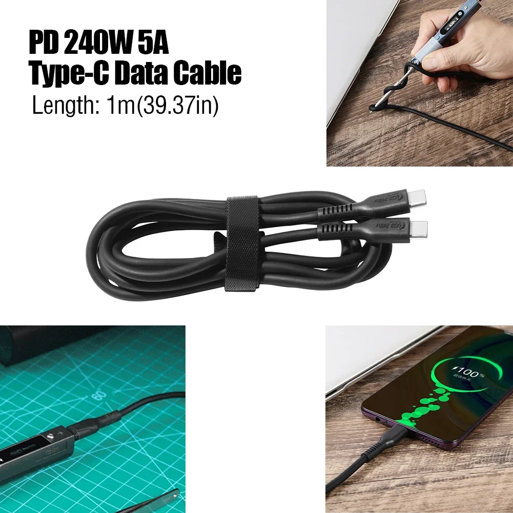 Зарядный кабель PD 240 Вт, 5 А, Type C, для ноутбука, телефона, электрического паяльника, термостойкий провод, аксессуары, кабель быстрой зарядки
Зарядный кабель PD 240 Вт, 5 А, Type C, для ноутбука, телефона, электрического паяльника, термостойкий провод, аксессуары, кабель быстрой зарядки