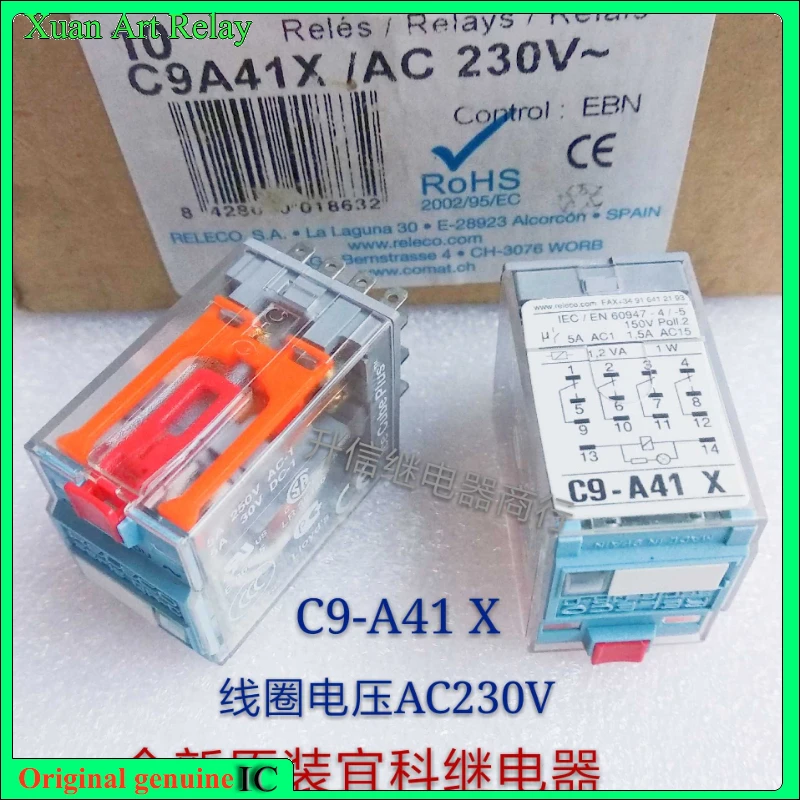1pcs/lot 100% original genuine relay:C9-A41X AC230V Brand new relay 5A 250VAC 4open4shut 14pins
1pcs/lot 100% original genuine relay:C9-A41X AC230V Brand new relay 5A 250VAC 4open4shut 14pins