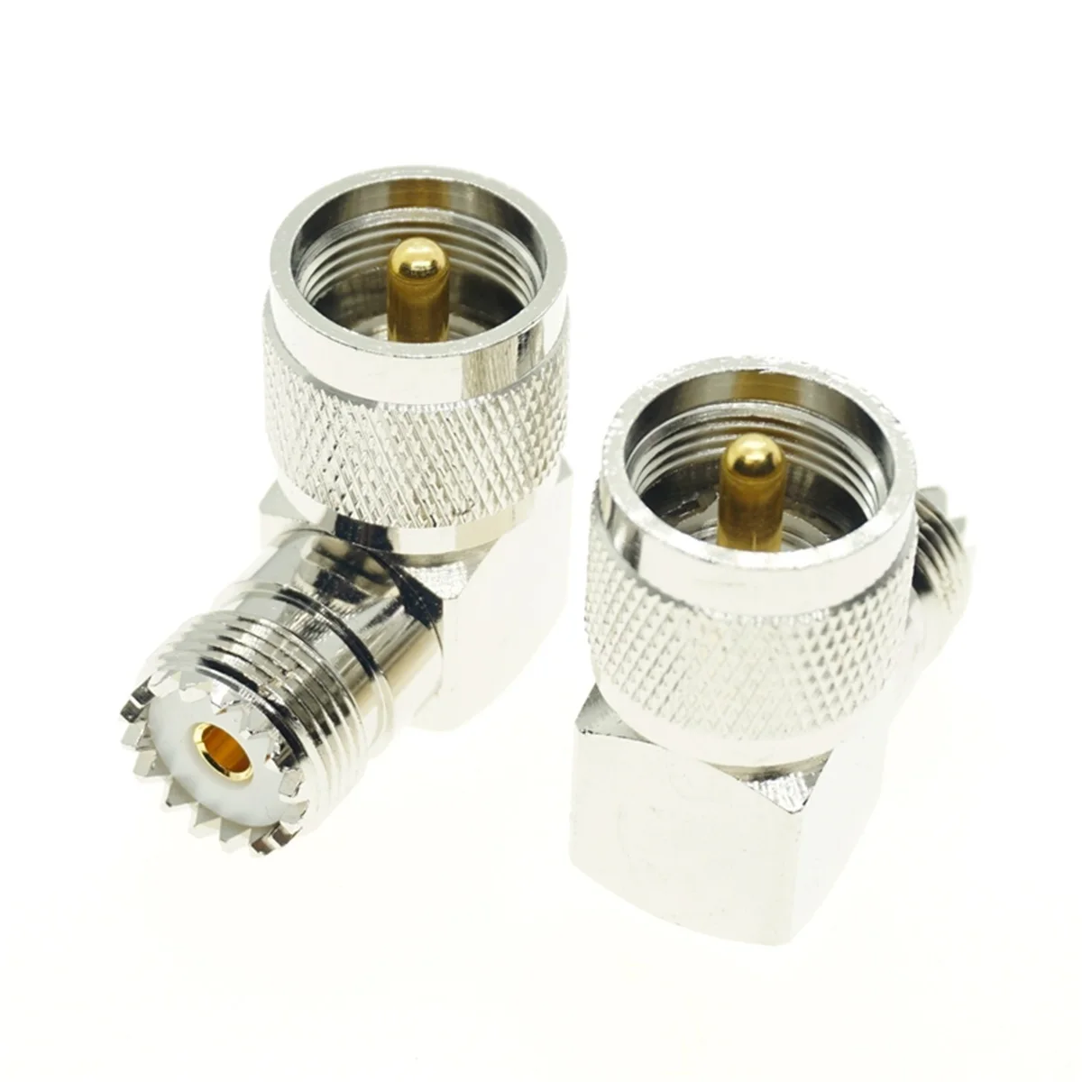 UHF Male PL-259 PL259 Plug to UHF Female SO-239 SO239 JACK CONNECTOR RF Coaxial Coax Right Angle 90 Degree RF Adapter
UHF Male PL-259 PL259 Plug to UHF Female SO-239 SO239 JACK CONNECTOR RF Coaxial Coax Right Angle 90 Degree RF Adapter