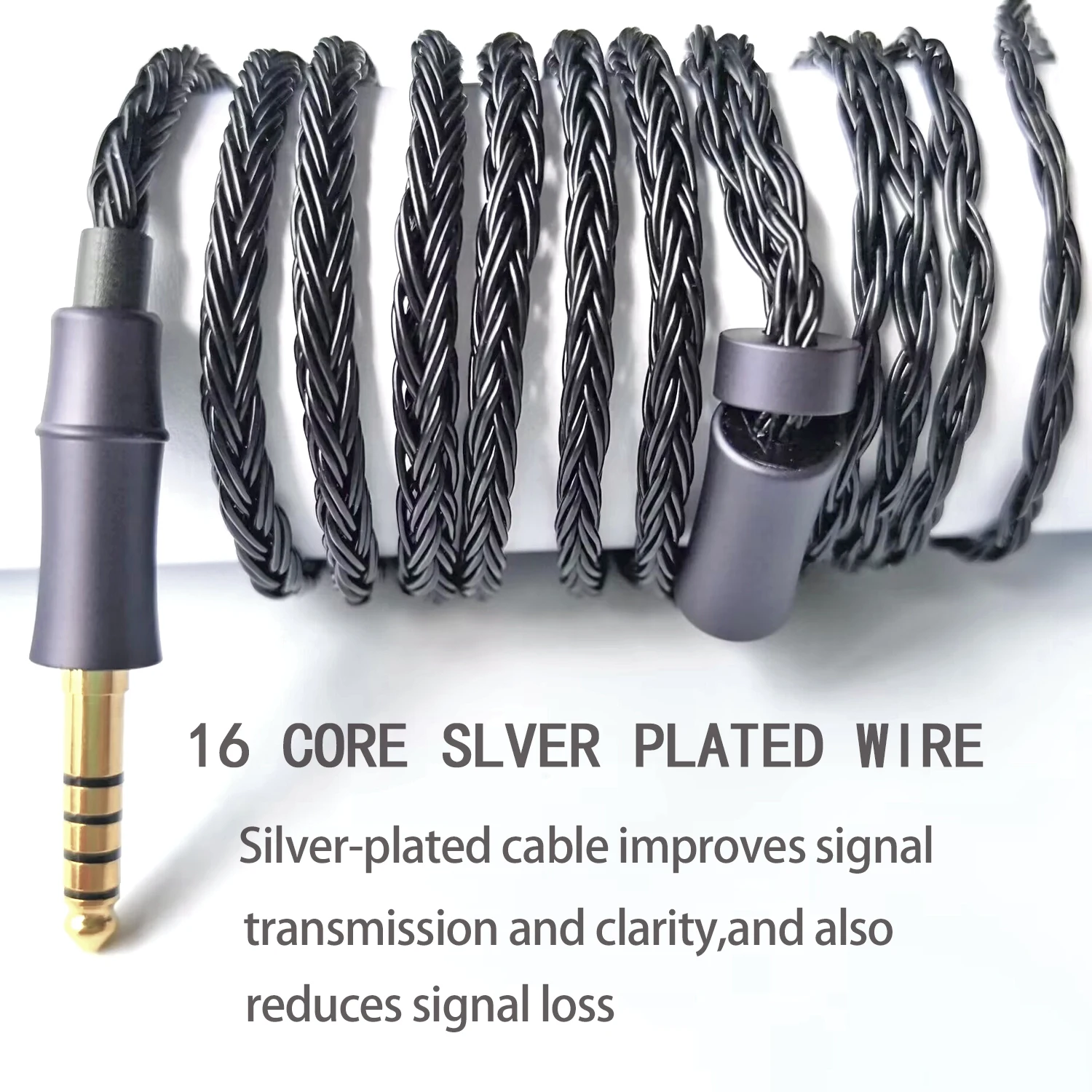 IEM Upgrade Cable 16 Core Silver Plated Earphone Upgraded Cords QDC-C Pin in Ear Monitor Cable for KZ ZS10 ZSN PRO AS16 CCA CRA IEM Upgrade Cable 16 Core Silver Plated Earphone Upgraded Cords QDC-C Pin in Ear Monitor Cable for KZ ZS10 ZSN PRO AS16 CCA CRA