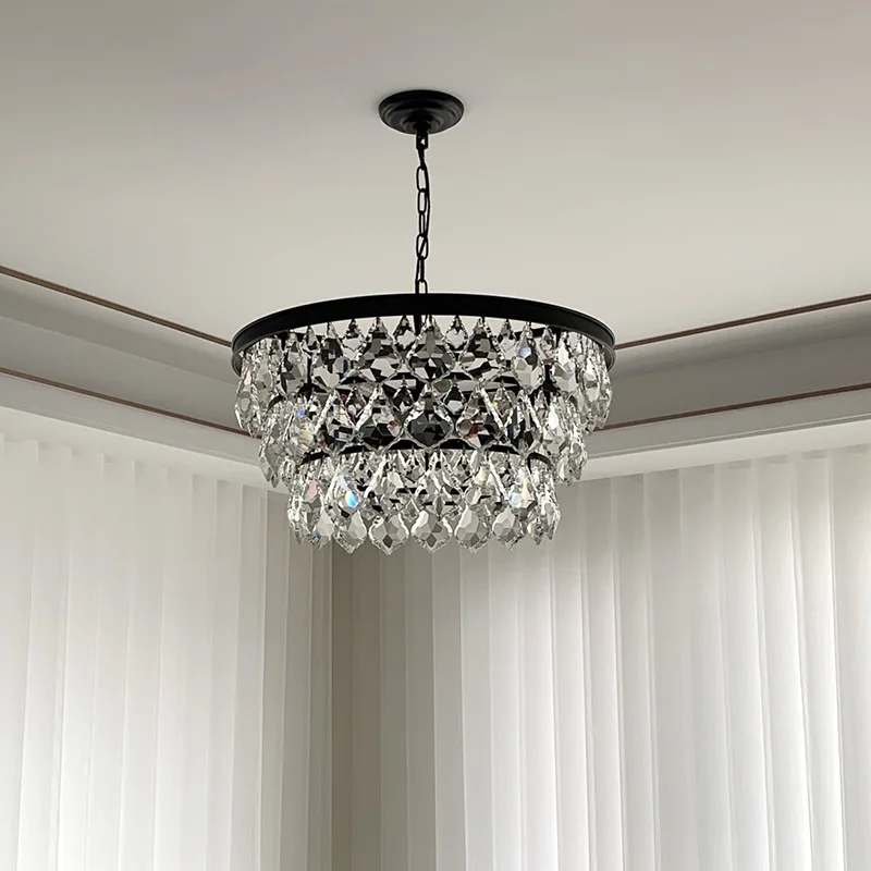 American retro crystal LED chandelier living room bedroom entrance simple light luxury dressing room model room chandelier
American retro crystal LED chandelier living room bedroom entrance simple light luxury dressing room model room chandelier
