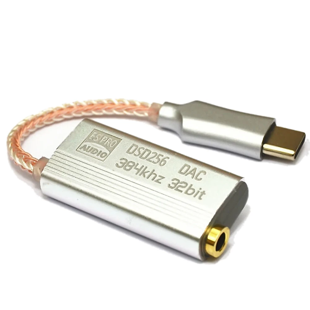 

ES9318 мобильный телефонный Тип C до 3,5 мм декодирование DSD256 DAC усилитель HIFI Проводной адаптер кабель для наушников для ESS устройства