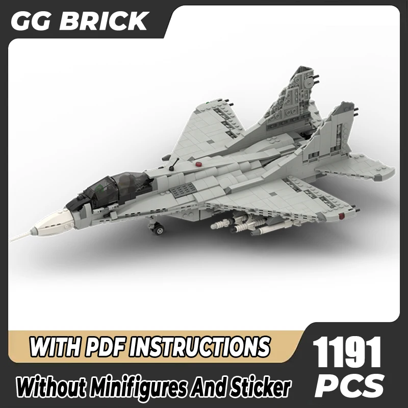 

Moc Building Bricks 1:35 Scale MiG-29 Fighter Series Model Technology Modular Blocks Construstion DIY Assembly Toy Holiday Gifts
