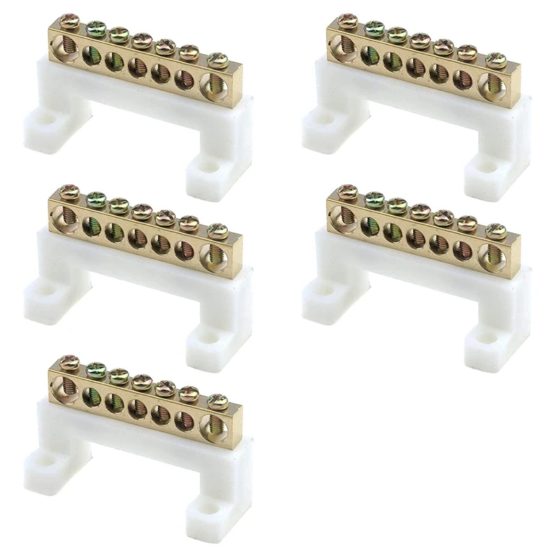 Terminal Ground Bar Kit Terminal Barrier Strip Block 7 Positions Brass Terminal Bus Bar Pack Of 5
Terminal Ground Bar Kit Terminal Barrier Strip Block 7 Positions Brass Terminal Bus Bar Pack Of 5