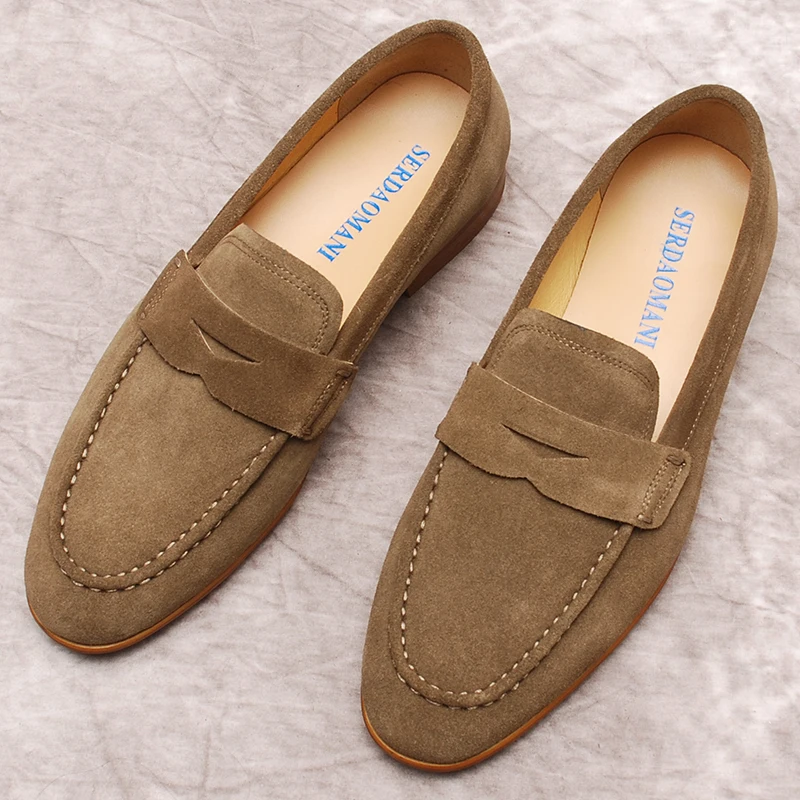 Classic suede Mens Tassel Loafers Genuine Calf Leather Dress Shoes Men Original Casual Business Wedding Formal brogue shoes
Classic suede Mens Tassel Loafers Genuine Calf Leather Dress Shoes Men Original Casual Business Wedding Formal brogue shoes