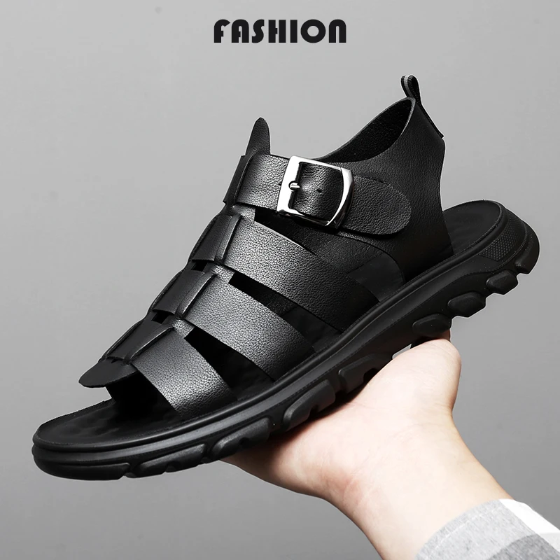 Summer new leather casual men's shoes, high-end Roman sandals British leather sandals outdoor beach shoes
Summer new leather casual men's shoes, high-end Roman sandals British leather sandals outdoor beach shoes