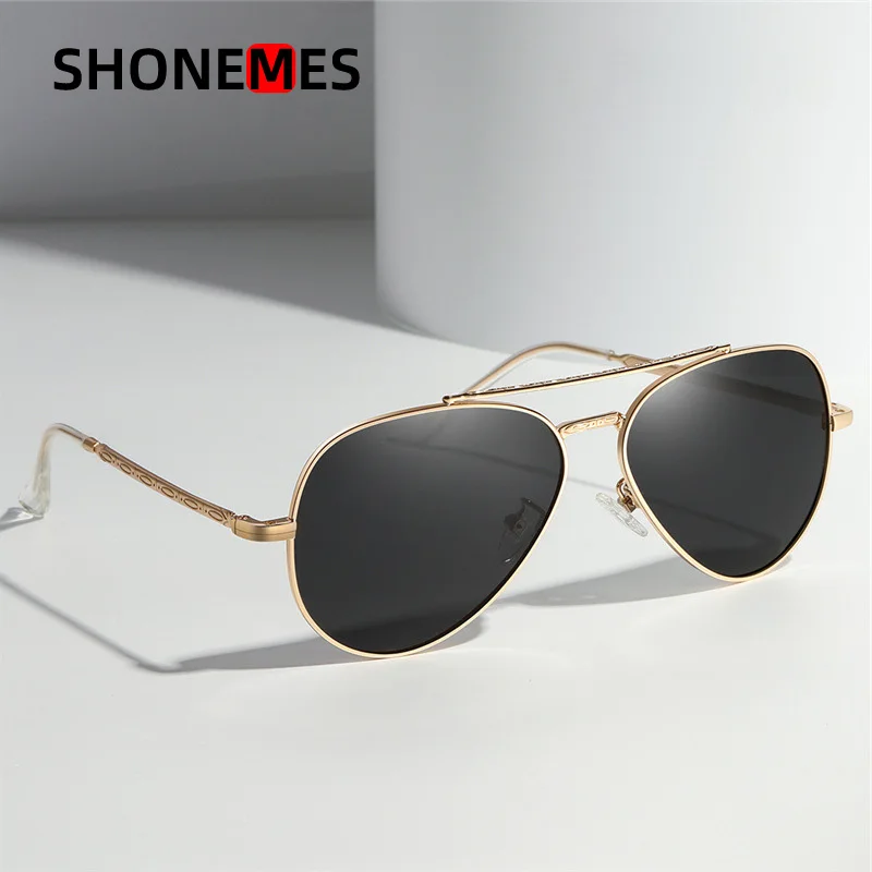 

ShoneMes Pilot Polarized Sunglasses Men Classic Design Shades Metal Frame Outdoor Driving Sun Glasses UV400 Protection for Mens