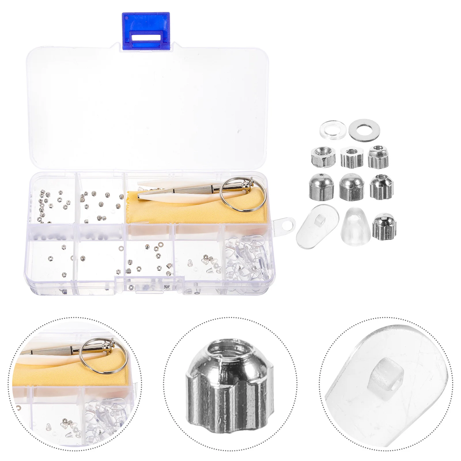 1 Set of Replacement Eyeglasses Screws Nuts Eyeglass Repair Nuts Tools Sunglasses Repairing Accessories 
1 Set of Replacement Eyeglasses Screws Nuts Eyeglass Repair Nuts Tools Sunglasses Repairing Accessories