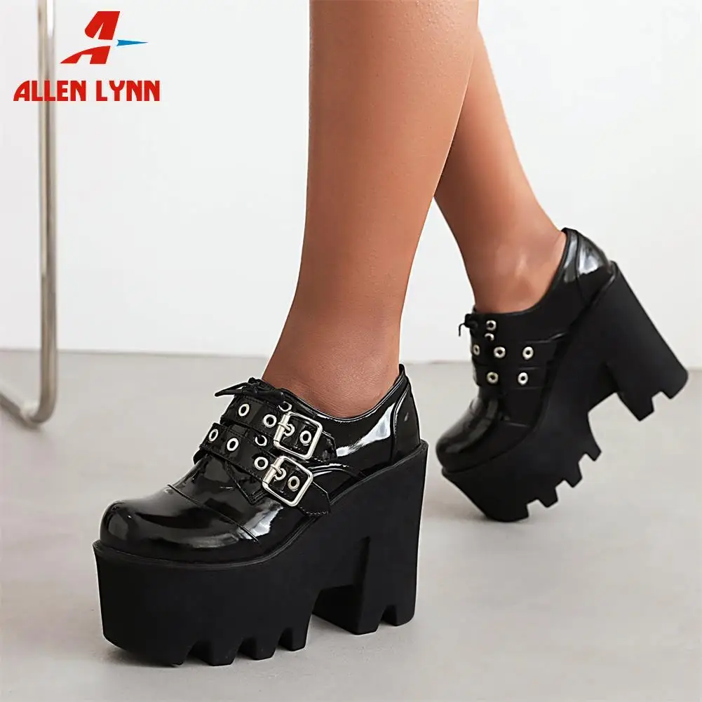 ALLENLYNN Brand New Ladies Goth Punk Pumps Fashion Buckle Chunky High Heels women's Pumps Party Office Platform Shoes Woman
ALLENLYNN Brand New Ladies Goth Punk Pumps Fashion Buckle Chunky High Heels women's Pumps Party Office Platform Shoes Woman