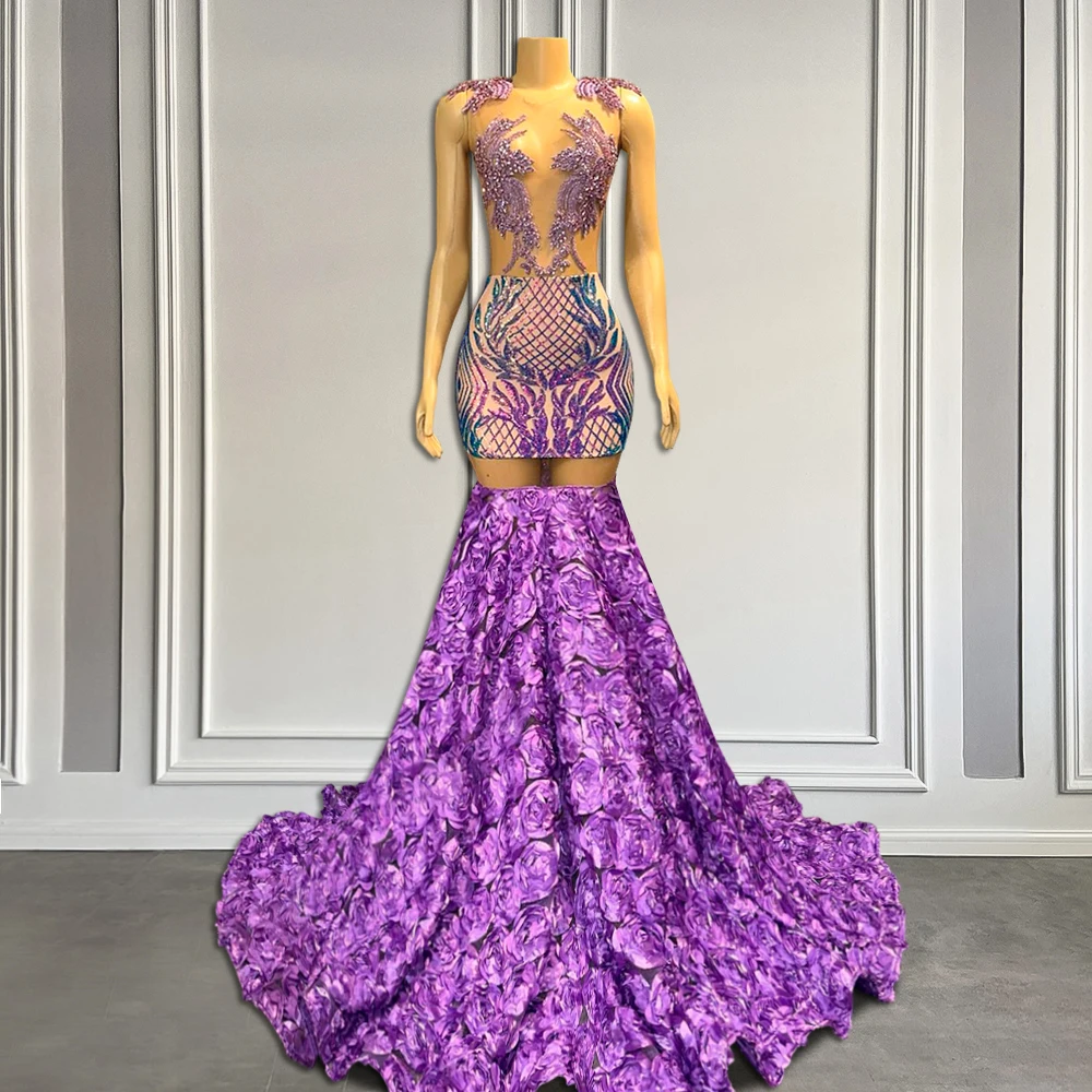Purple Lace Beaded Long Prom Dresses 2024 Charming 3D Flowers Appliques Black Girl Mermaid Prom Party Gowns
Purple Lace Beaded Long Prom Dresses 2024 Charming 3D Flowers Appliques Black Girl Mermaid Prom Party Gowns