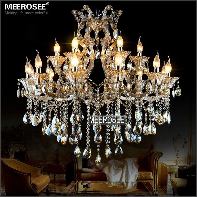 

Crystal Chandelier Indoor Light Maria Theresa Cognac LED Lustre 18 Lights Hanging Lamp for Lobby Stair Hallway project MD2225