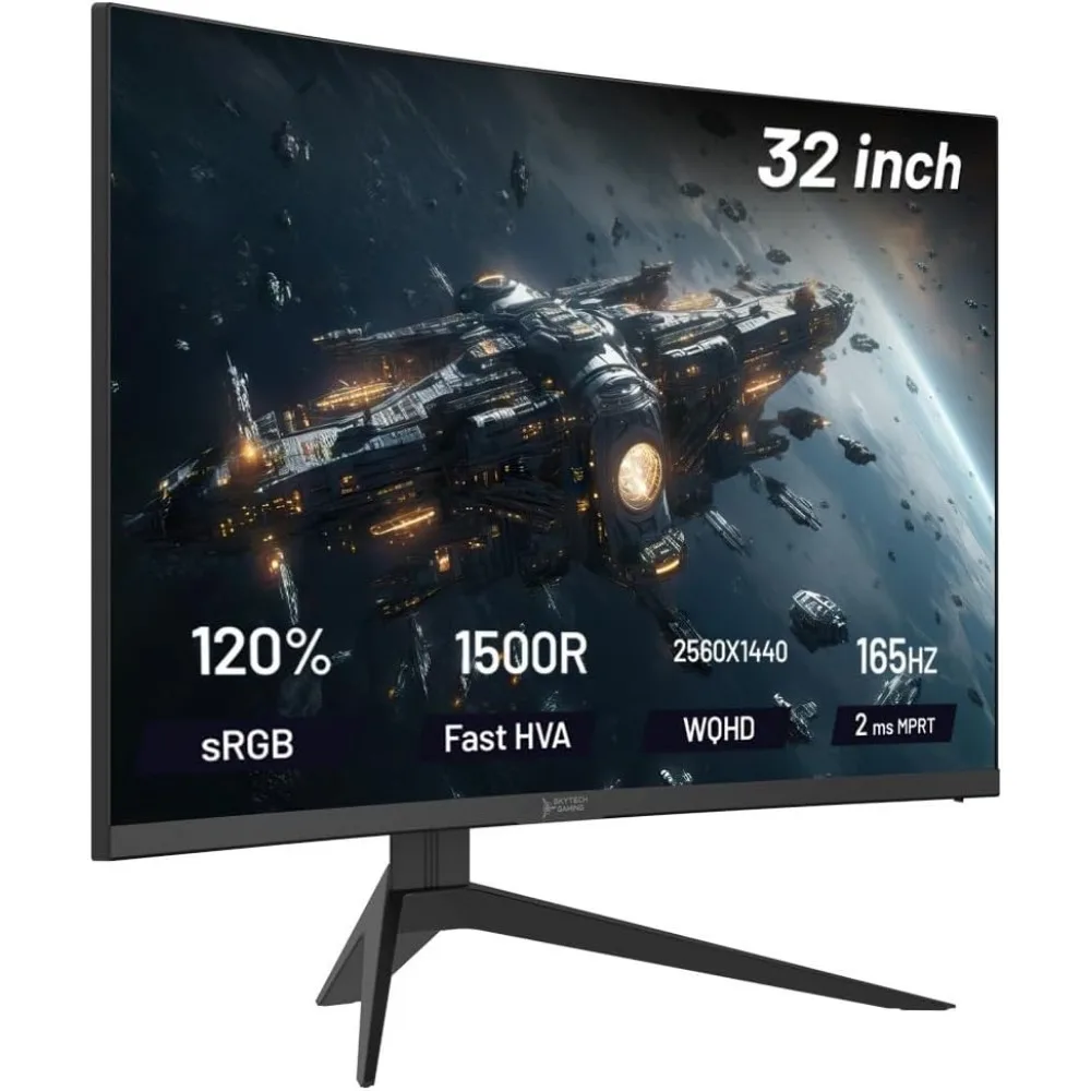 32'' Curved Gaming Monitor, QHD 2K(2560 x 1440), 1500R HVA Panel, FreeSync & G-Sync, Swivel Tilt Height Pivot Adjustable 
32'' Curved Gaming Monitor, QHD 2K(2560 x 1440), 1500R HVA Panel, FreeSync & G-Sync, Swivel Tilt Height Pivot Adjustable