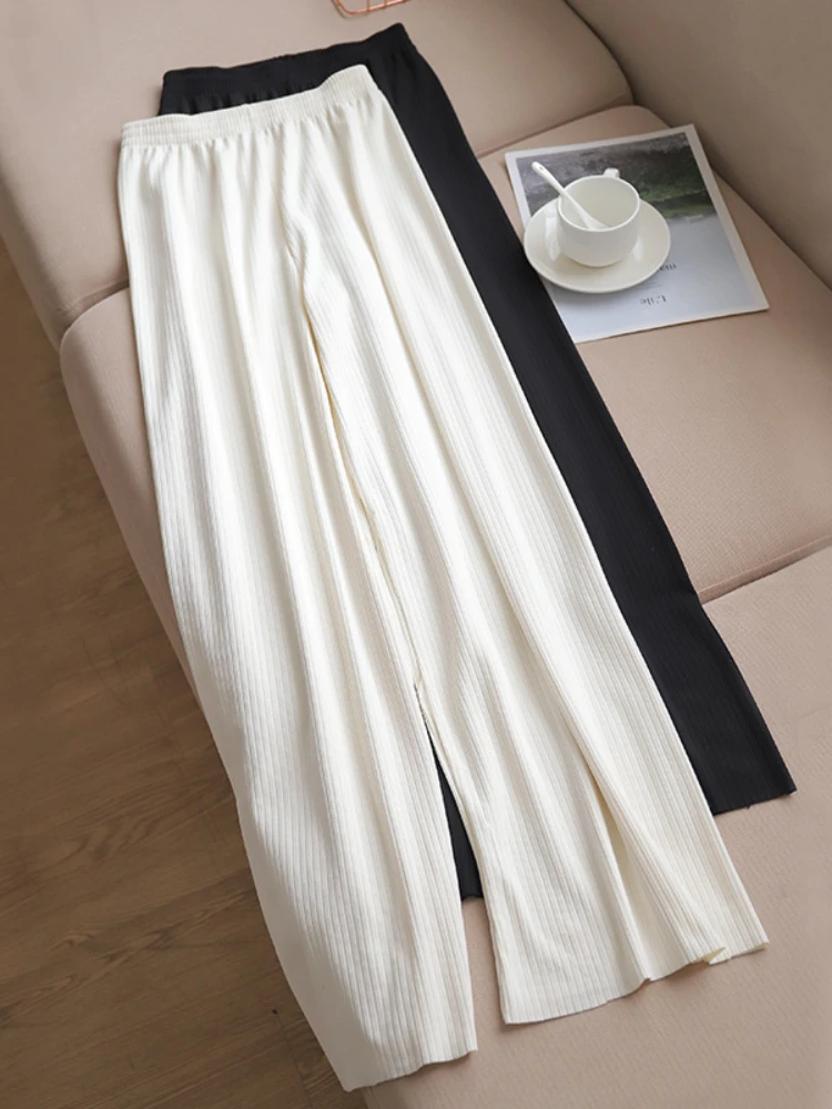 High Quality Casual Long Ice Silk Pants Women Trousers Wide-leg Women's Pants High Waist Full-lenth Loose White Black Pants
High Quality Casual Long Ice Silk Pants Women Trousers Wide-leg Women's Pants High Waist Full-lenth Loose White Black Pants