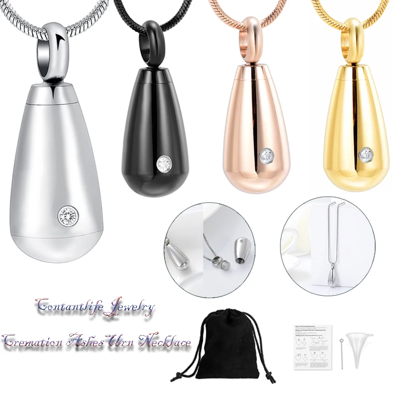 

Bottle Memorial Jewelry Small Urns Pendant For Human/Pet Ashes Cremation Necklace Jewelry Stainless Steel Urn Keepsake