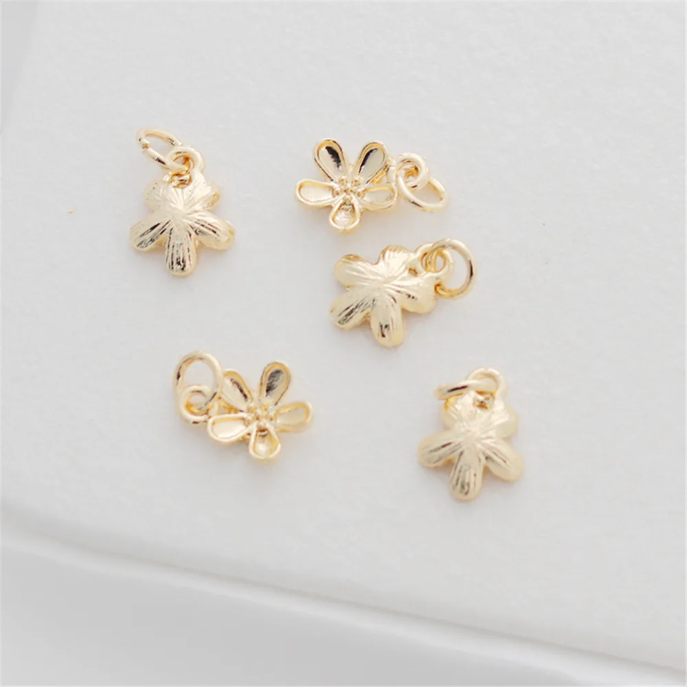 14k package gold color retaining stripe five-petal flower 10mm small pendant diy bracelet necklace pendant earrings accessories
14k package gold color retaining stripe five-petal flower 10mm small pendant diy bracelet necklace pendant earrings accessories