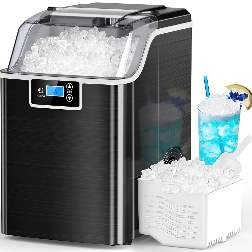 

Ice Makers Countertop,45lbs/Day,Countertop Ice Maker Crushed Ice,24H Timer,3.3 Pounds Basket,Self Cleaning Ice Maker,