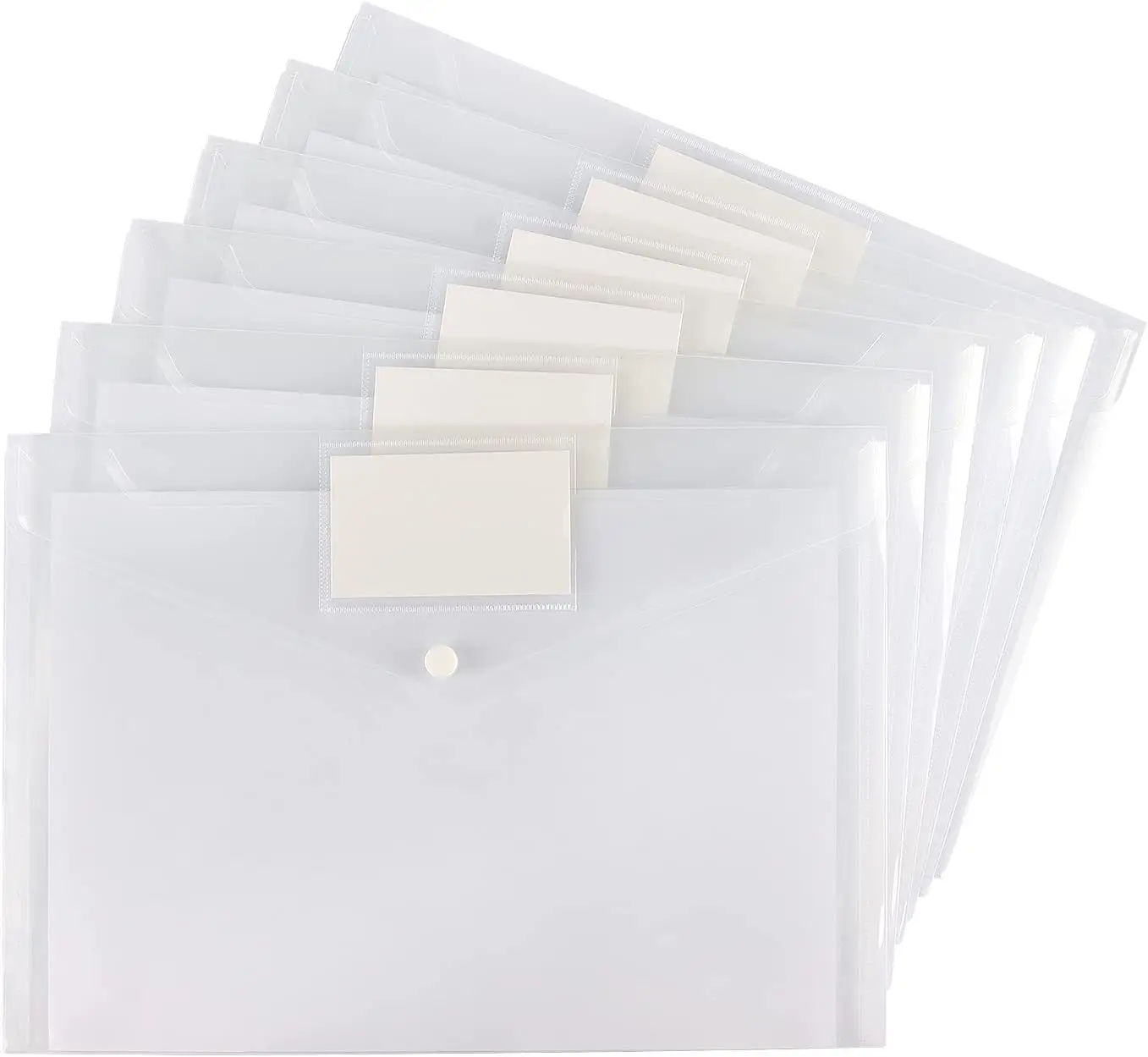 

6 упаковок прозрачных папок для документов, пластиковые конверты, поли-конверты, конверты для файлов с карманом для этикеток и кнопкой-защелкой для домашней работы