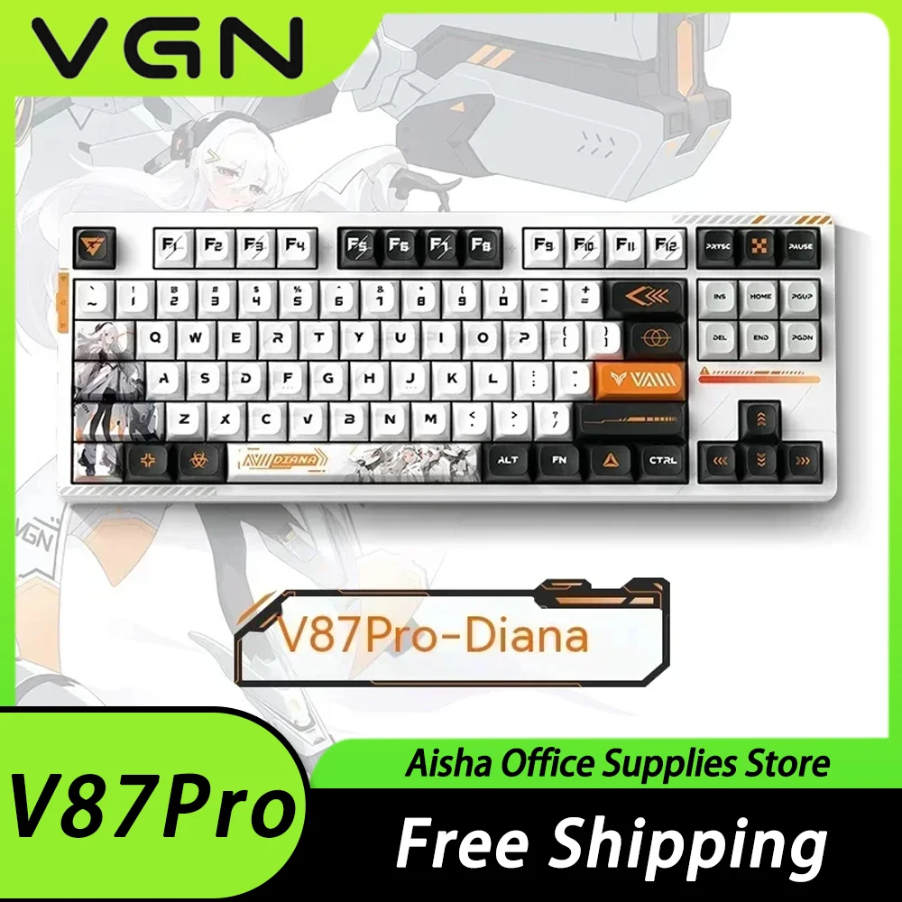 VGN V87Pro Mechanical Keyboard Three Mode RGB Wireless Gaming Keyboard Hot Swap Gasket PBT Keycap Ergonomics Pc Gamer Accessory
VGN V87Pro Mechanical Keyboard Three Mode RGB Wireless Gaming Keyboard Hot Swap Gasket PBT Keycap Ergonomics Pc Gamer Accessory