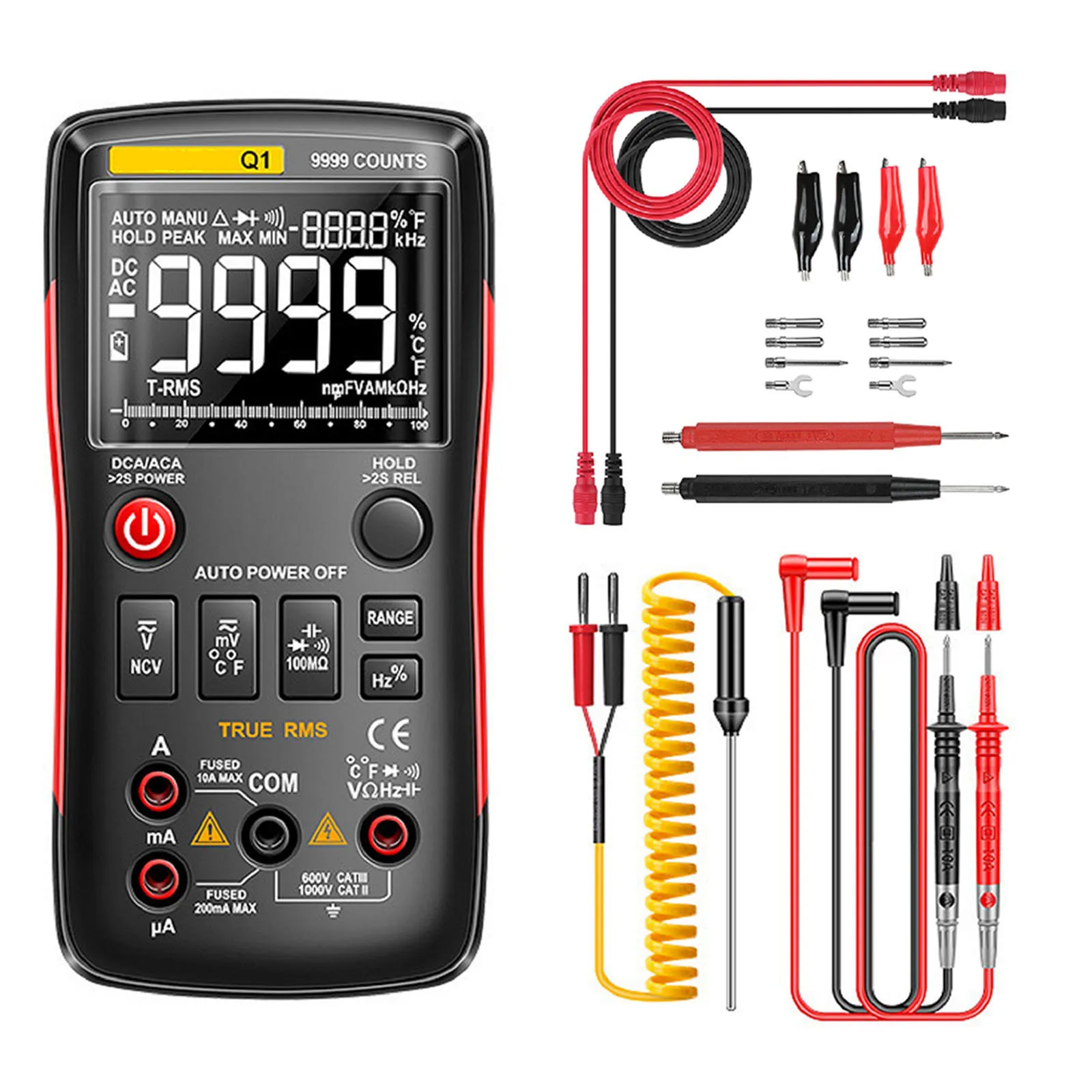 High Precision Digital Multimeter with Large Range VA Reverse Display Non Contact NCV Induction Double Fuse Protection
High Precision Digital Multimeter with Large Range VA Reverse Display Non Contact NCV Induction Double Fuse Protection
