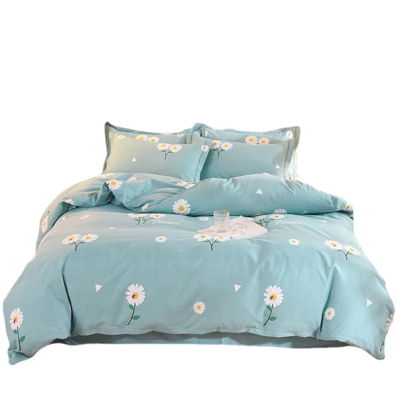 

All Cotton Thickened Bed Sheets, Quilts, Bedding, Four Piece Set of Ecological Brushed Pure Cotton for Autumn and Winter