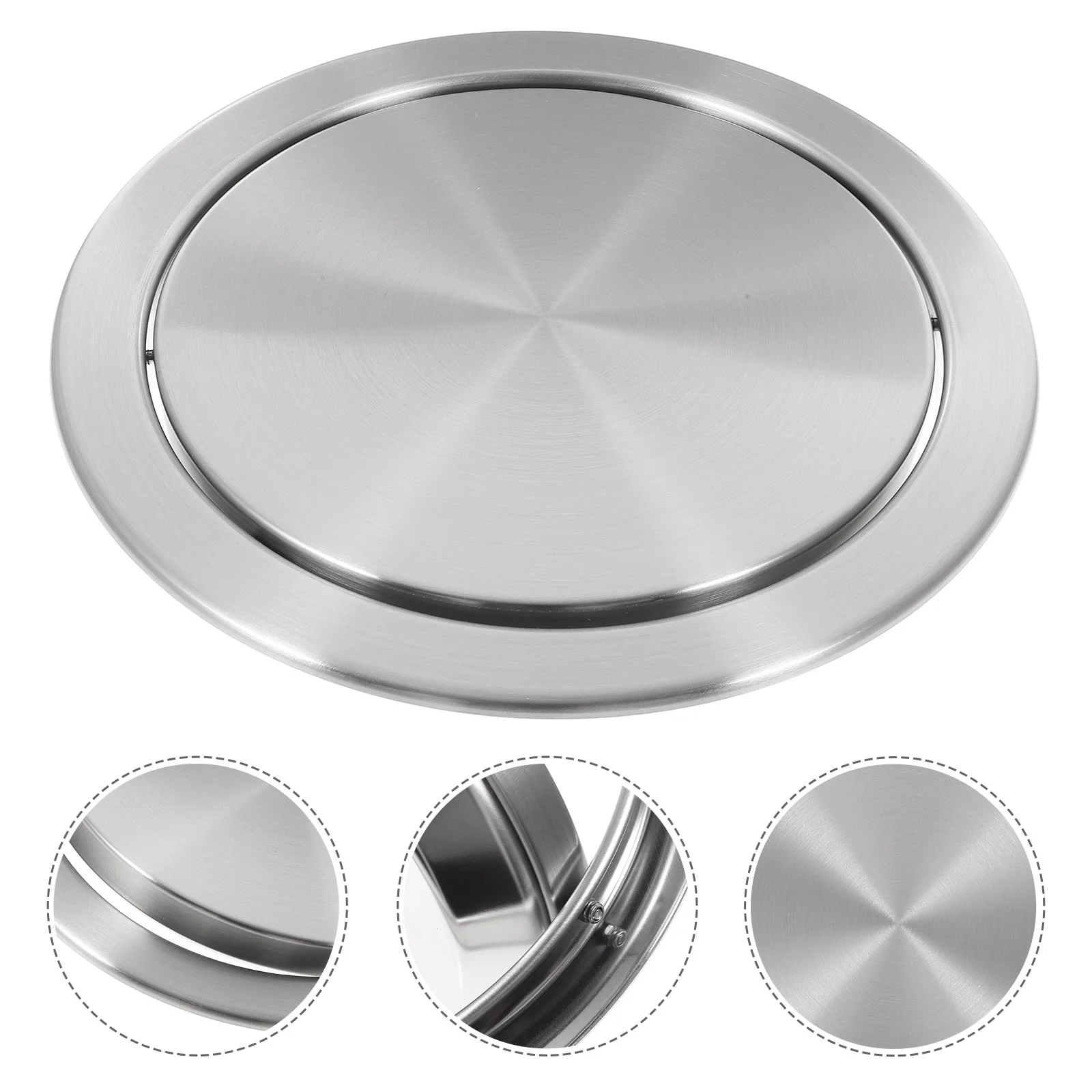 

Stainless Steel Flap Flush Recessed Built-In Balance Swing Flap Lid Cover Trash Bin Garbage Can Kitchen Counter Top