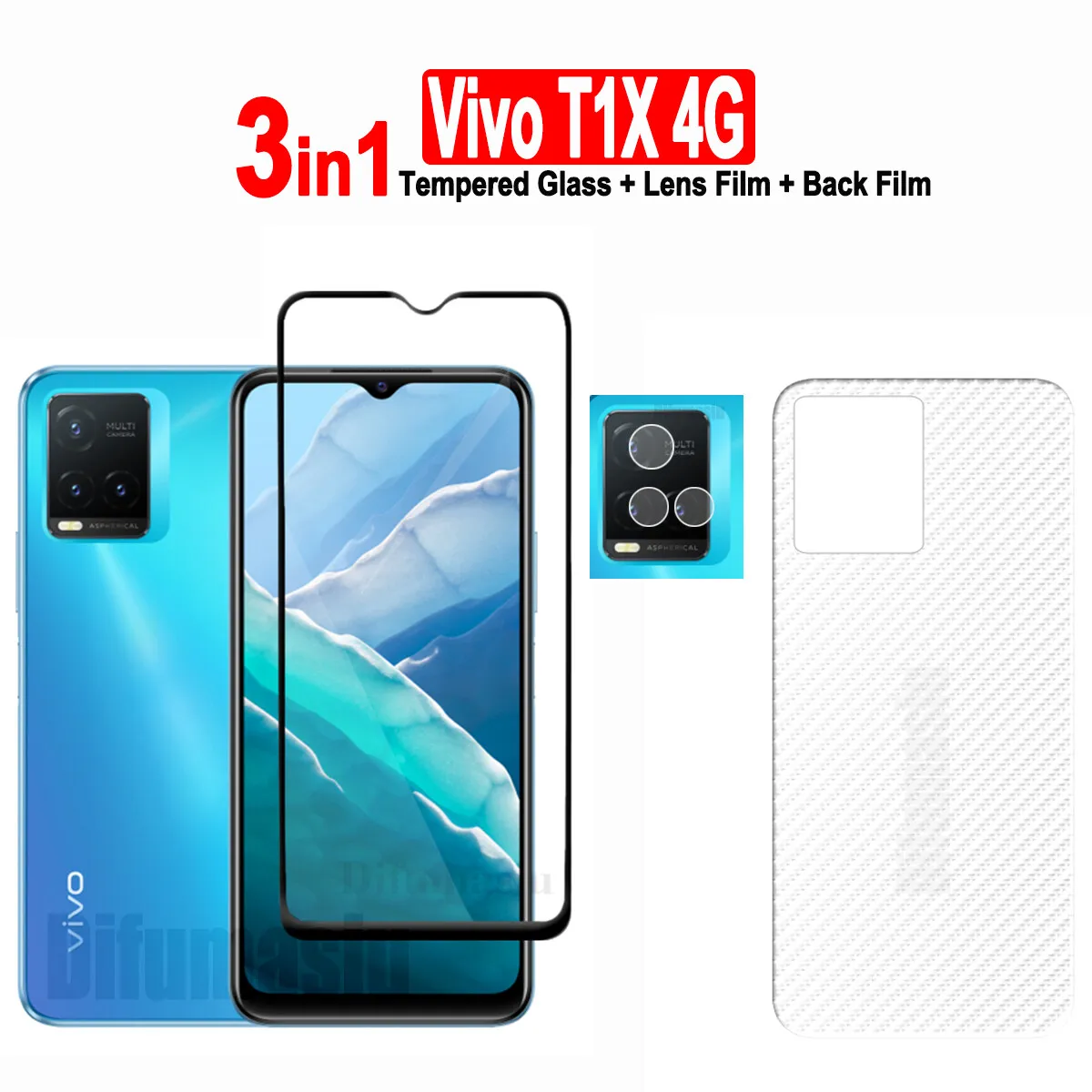 

For Vivo T1X 4G Tempered Glass Vivo Y02S Y16 Y15A Y15S Y21T Y22S Y33S Y33T Y35 Y36 / Y30 Y72 Y52 Y76 Y77 Y01 Screen Protector
