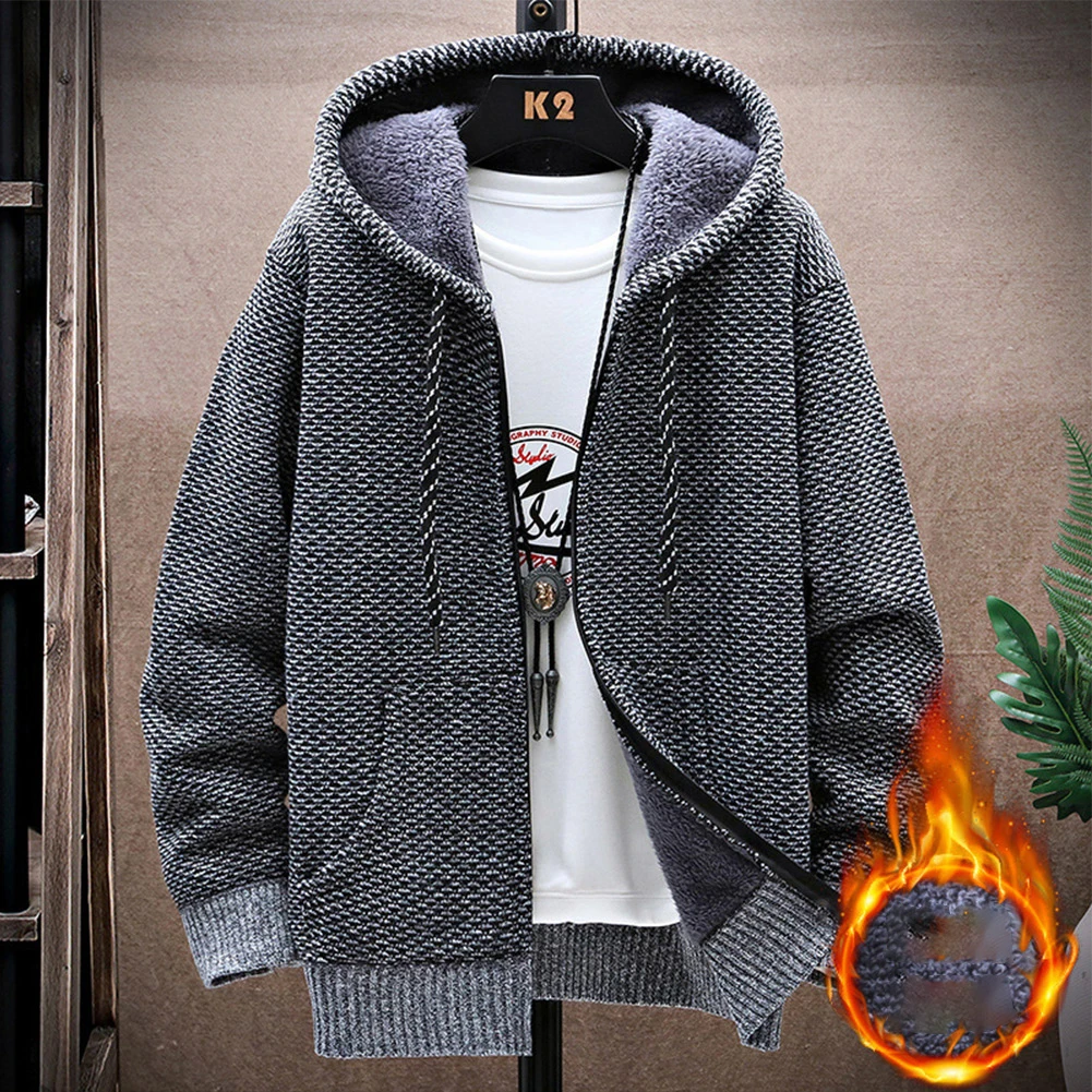 Fashion Men's Hooded Sweater Cardigans Coat Warm Fleece Winter Jackets Zip-Up Knitted Thick Sweatercoat Tops Men Clothing
Fashion Men's Hooded Sweater Cardigans Coat Warm Fleece Winter Jackets Zip-Up Knitted Thick Sweatercoat Tops Men Clothing