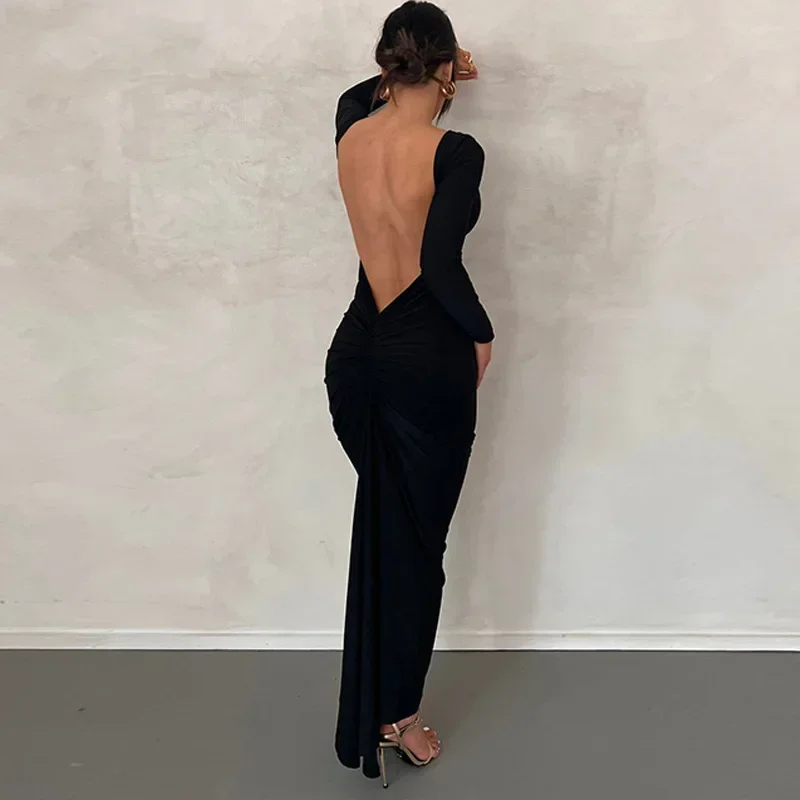 Backless Maxi Dress Elegant Red Long Sleeve Sexy Ruched Bodyocn Evening Party Dress For Women 2023 Spring Slim Christmas Outfits
Backless Maxi Dress Elegant Red Long Sleeve Sexy Ruched Bodyocn Evening Party Dress For Women 2023 Spring Slim Christmas Outfits
