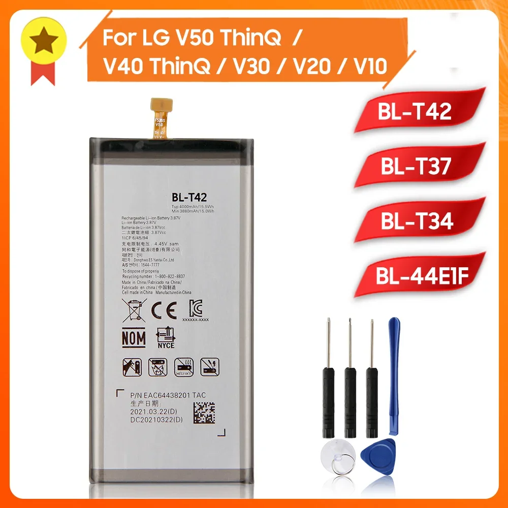 Оригинальная Аккумуляторная батарея для телефона, Φ для LG V60 V50 V40 V30 V20 V10 ThinQ BL-44E1F Q710 H930 H990N H961N LS998 Q8 2018
Оригинальная Аккумуляторная батарея для телефона, Φ для LG V60 V50 V40 V30 V20 V10 ThinQ BL-44E1F Q710 H930 H990N H961N LS998 Q8 2018