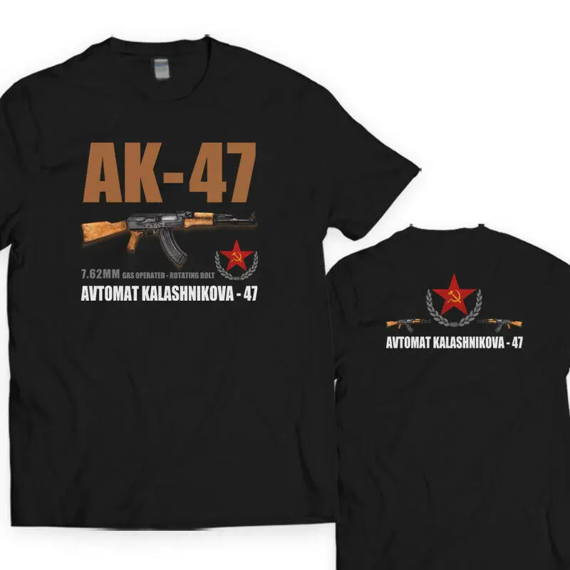 

AVTOMAT KALASHNIKOVA AK-47 Rifle Soviet Red Star T-Shirt 100% Cotton O-Neck Summer Short Sleeve Casual Mens T-shirt Size S-3XL