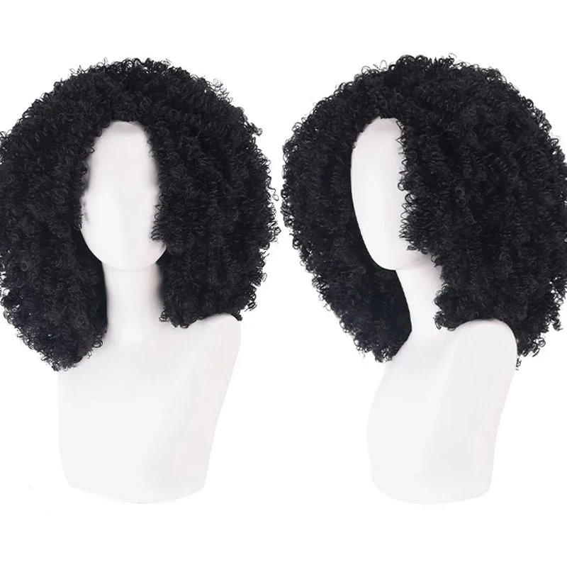 

Anime BROOK Cosplay Wig Burukku Adult Unisex Short Black Curly Hair Heat Resistant Synthetic Wigs Halloween Props